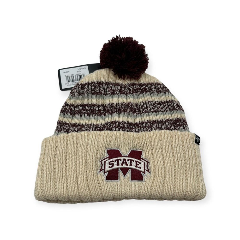'47 Mississippi State Bulldogs‎ Tavern Striped Winter Knit Cuff Beanie Hat Cap